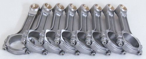 Connecting Rod - SIR - I Beam - 6.250 in Long - Bushed - 3/8 in Cap Screws - Forged Steel - Small Block Chevy / Ford - Set of 8