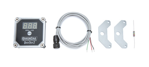 Tachometer - QuickTach 2 - 15000 RPM - Digital - 3 in Wide x 3 in Tall - Recall - Bracket / Harness Included - Waterproof - Aluminum - Black - Each