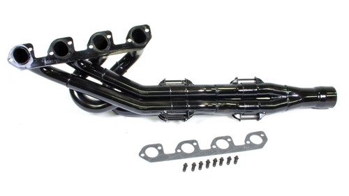 Headers - Pro Four Tri-Y - 1-5/8 to 1-3/4 in Primary - 3 in Collector - Steel - Black Paint - Through Firewall - Mustang II / Pinto - Ford 2300 - Each