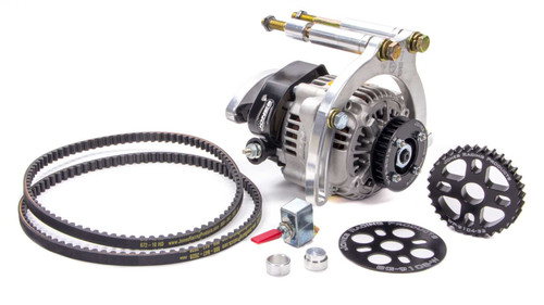 Pulley Kit - V-Belt - Aluminum - Black Anodized - Small Block Chevy - Kit
