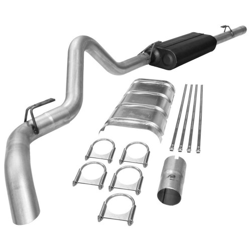 Exhaust System - Force II - Cat-Back - 3 in Diameter - Single Rear Exit - Steel - Aluminized - GM Fullsize Truck 1988-92 - Kit