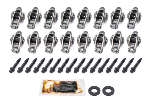 Rocker Arm - Platinum Pro Series - 8 mm Pedestal Mount - 1.70 Ratio - Full Roller - Stainless - Polished - LS3 / L92 / LS9 - GM LS-Series - Set of 16