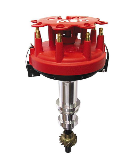 Distributor - Pro-Billet - Crank Trigger Pickup - Locked Advance - HEI Style Terminal - Red - Sheet Metal Intake - Big Block Ford / Cleveland / Modified - Each