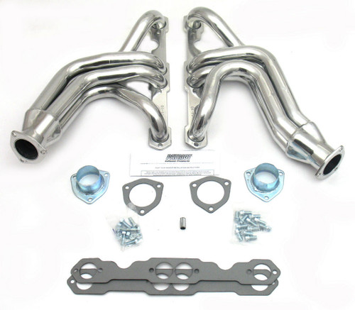 Headers - Tri-5 - 1-5/8 in Primary - 2-1/2 in Collector - Steel - Metallic Ceramic - Small Block Chevy - Chevy Fullsize Car 1955-57 - Pair