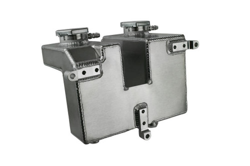 Recovery and Supercharger Cooling Tank - Dual - Stock Replacement - Aluminum - Natural - Polaris RZR Turbo 2016-22 - Each
