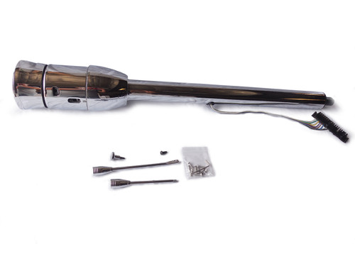 Steering Column - Tilt - 2 in Tube - 30 in Length - Hazard / Turn Signal - Steel - Chrome - Universal - Each