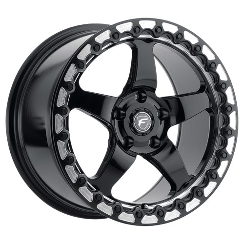 Wheel - D5 Beadlock Drag Wheel - 18 x 10.5 in - 8.300 in Backspace - 5 x 4.75 in Bolt Pattern - Beadlock - Aluminum - Black Powder Coat Center - Machined Lip - Each
