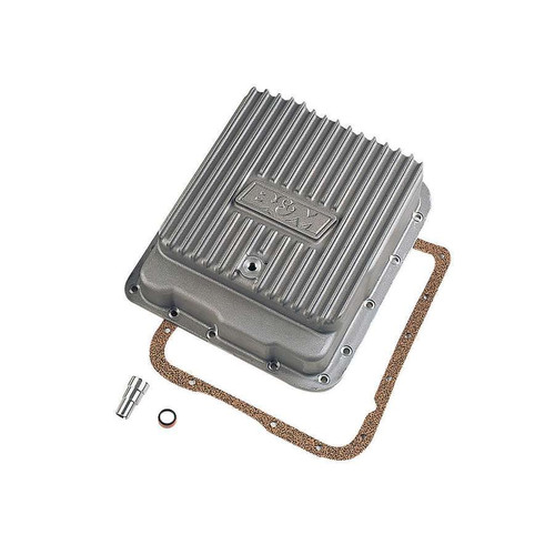 Transmission Pan - Hi-Tek - Deep Sump - Finned - Adds 3.0 qt Capacity - Aluminum - Natural - 4L60 / 4L60E / 4L65E / TH700R4 - Each