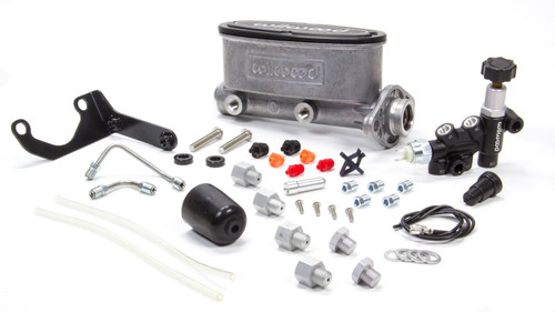 Master Cylinder - Tandem - 1 in Bore - 1.100 in Stroke - Integral Reservoir - Aluminum - Natural - Kit Master Cylinder - Tandem - 1 in Bore - 1.100 in Stroke - Integral Reservoir - Aluminum - Natural - Kit