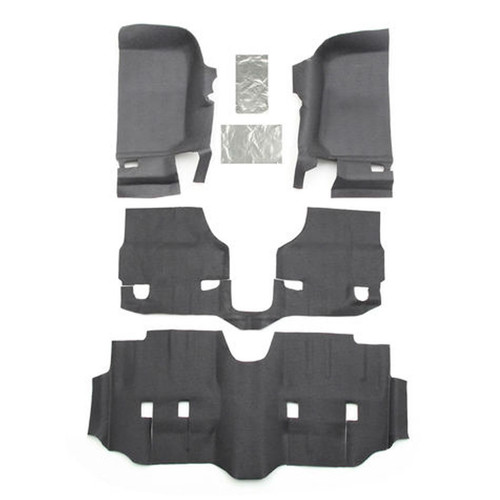 Floor Liner - BedTred - Front / Rear / Cargo - Padded - Hook and Loop Attachment - Heat Shield - Composite - Gray - Jeep JK / JKU 2007-18 - Kit Floor Liner - BedTred - Front / Rear / Cargo - Padded - Hook and Loop Attachment - Heat Shield - Composite - Gray - Jeep JK / JKU 2007-18 - Kit