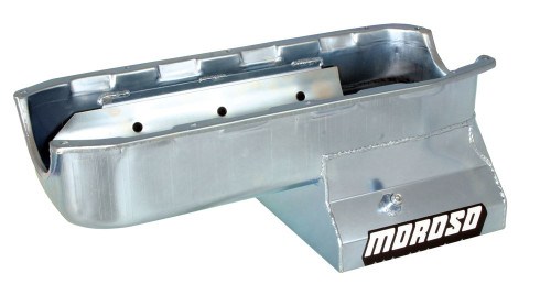 Engine Oil Pan - Street / Strip - Rear Sump - 7 qt - 8-1/4 in Deep - Windage Tray - Steel - Zinc Oxide - Small Block Chevy - Each