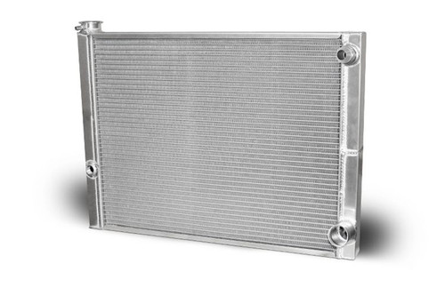 Radiator - 27.500 in W x 20 in H x 2 in D - Dual Pass - Passenger Side Inlet - Passenger Side Outlet - Aluminum - Natural - Each