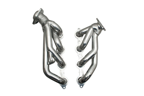 Headers - Shorty - 1-5/8 in Primary - Stock Collector Flange - Stainless - Metallic Ceramic - Small Block Chevy - GM Fullsize SUV / Truck 1999-2001 - Pair