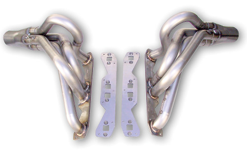 Headers - Husler Race - 1-7/8 in Primary - 3-1/2 in Collector - Steel - Natural - Small Block Chevy - Compact SUV / Truck 1982-2004 - Pair