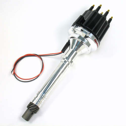 Distributor - Flame-Thrower Plug N Play Billet - Magnetic Pickup - Mechanical Advance - HEI Style Terminal - Black - Chevy V8 - Each