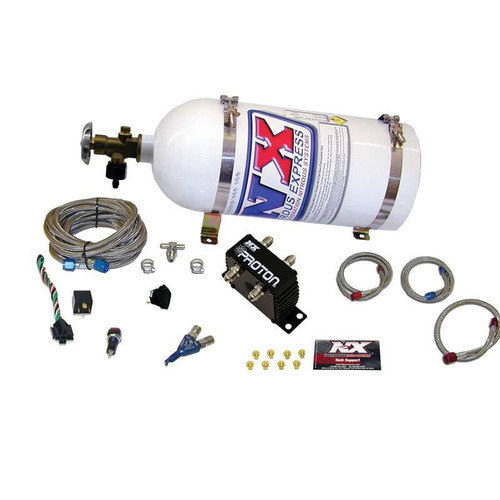 Nitrous Oxide System - Proton - Wet - Single Stage - 35-75 HP - 10 lb Bottle - White - Universal EFI - Kit