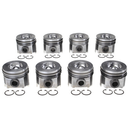 Piston and Ring - Forged - 3.770 in Bore - 3.0 x 2.0 x 3.0 mm Ring Groove - Flat - Combustion Chamber - 6.0 L - Ford PowerStroke - Kit
