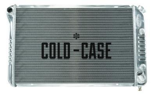 Radiator - 32 in W x 18.5 in H x 3 in D - Driver Side Inlet - Passenger Side Outlet - Aluminum - Polished - Small Block Chevy - Chevy Corvette 1977-82 - Each