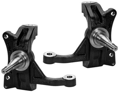 Spindle - C10 Pro - 2-1/2 in Drop Spindle - 9.5 Degree - Driver / Passenger Side - Steel - Black Paint - GM Fullsize Truck 1963-70 - Pair