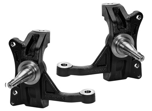 Spindle - 2-1/2 in Drop Spindle - Driver / Passenger Side - Steel - Black Paint - GM Fullsize Truck 1971-87 - Pair