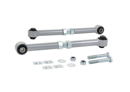 Control Arm - Tubular - Rear - Lower - Adjustable - Rubber Bushings - Steel - Gray Powder Coat - Mitsubishi Lancer Evolution 2008-10 - Kit