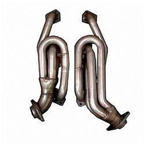 Headers - Shorty - 1-1/2 in Primary - Stock Collector Flange - Stainless - Natural - Small Block Mopar - Dodge Midsize Truck 1996-2003 - Pair