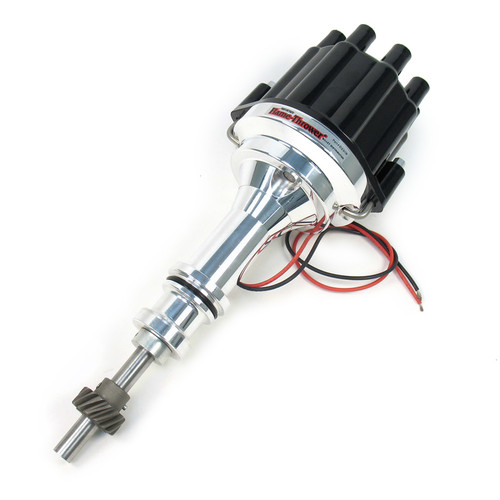 Distributor - Flame-Thrower Electronic Marine - Magnetic Pickup - Mechanical Advance - Socket Style - Black - Small Block Ford - Each