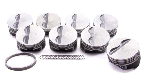 Piston - Hypereutectic - 4.040 in Bore - 1/16 x 1/16 x 3/16 in Ring Grooves - Minus 5.00 cc - Small Block Chevy - Set of 8
