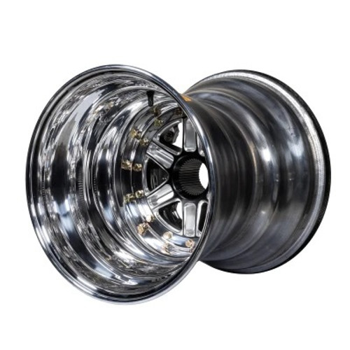 Wheel - 15 x 15 in - 6.000 in Backspace - 42 Spline - Inner Beadlock - Aluminum - Polished - Sprint Car - Each