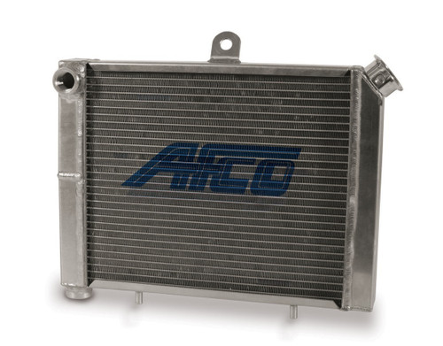 Radiator - 17 in W x 12.125 in H - Dual Pass - Drivers Side Inlet - Drivers Side Outlet - Cage Mount - Aluminum - Satin - Mini / Micro Sprint - Each