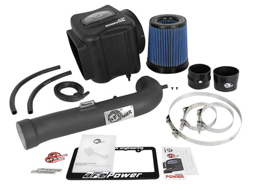 Air Induction System - Momentum XP - Reusable Oiled Filter - Aluminum - Black Powder Coat - GM GenV LT-Series - Gm Fullsize SUV / Truck 2014-20 - Kit