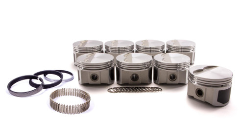 Piston and Ring - Windsor Flat Top - Forged - 4.030 in Bore - 1/16 x 1/16 x 3/16 in Ring Grooves - Minus 7.00 cc - Small Block Ford - Kit