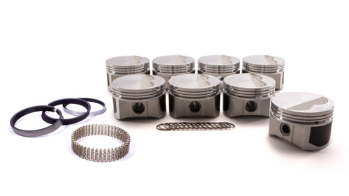 Piston and Ring - Windsor Flat Top - Forged - 4.040 in Bore - 1/16 x 1/16 x 3/16 in Ring Grooves - Minus 7.00 cc - Small Block Ford - Kit
