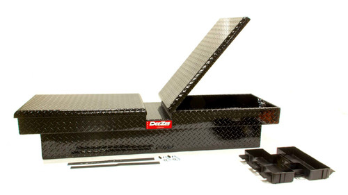 Truck Box - Red Label - Toolbox - Gull Wing Double Lid - 69.75 in Long - 20 in Wide - Aluminum - Black Powder Coat - Universal - Each