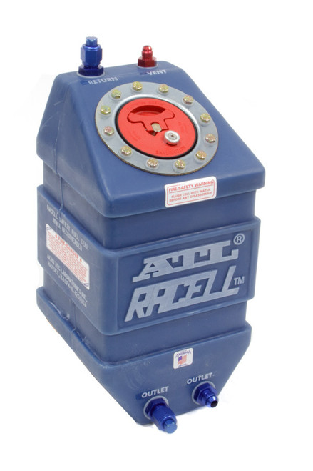 Fuel Cell - Racell - 3 gal - 8 x 8 x 15 in Tall - Two 8 AN Outlets - 8 Return - 6 AN Vent - Foam - Plastic - Blue - Each