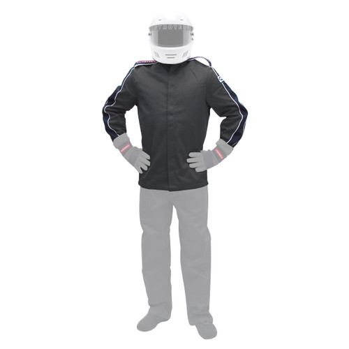 Jacket - Driving - Sportsman Deluxe - SFI 3.2A/5 - Double Layer - Fire Retardant Fabric - Black - Medium - Each