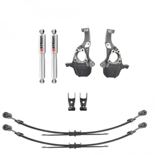 Lowering Kit - 2 in Front / 4 in Rear - Shocks / Spindles / Leaf Springs / Shackles - GM Fullsize Truck 2019-23 - Kit