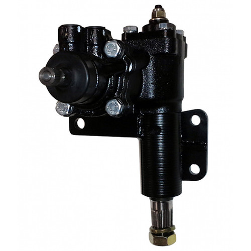 Steering Box - Power - 3-Bolt - 11/16 in 36 Spline - 14 to 1 Ratio - Iron - Black Paint - Mopar 1962-82 - Each