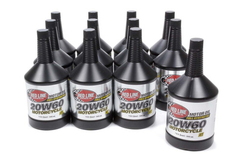 Motor Oil - Motorcycle - High Zinc - 20W60 - Synthetic - 1 qt Bottle - Motorcycle - Set of 12
