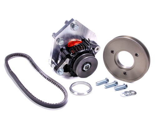 Alternator Kit - Pro Series - Denso 93 mm - Snug Mount - Drivers Side Block Mount - 55 amps Alternator / Belt / Bracket / Pulleys - Aluminum Case - Big Block Chevy - Kit