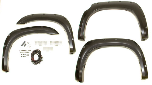 Fender Flare - Pocket Style - Front / Rear - 2 in Wide - Plastic - Black - Toyota Fullsize Truck 2013 - Kit