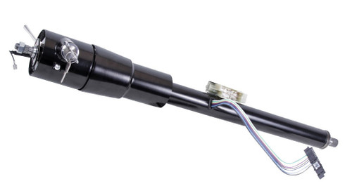 Steering Column - Tilt - 2 in Tube - 33 in Length - Hazard / Key / Turn Signal - Stainless - Black Powder Coat - GM A-Body / F-Body / X-Body 1969-78 - Each