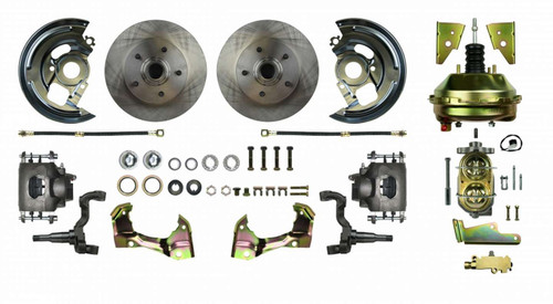 Brake System - Power Disc Conversion - Front - 1 Piston Caliper - 11.00 in Rotors - Offset Hat - Iron - Natural - GM A-Body 1964-72 - Kit Brake System - Power Disc Conversion - Front - 1 Piston Caliper - 11.00 in Rotors - Offset Hat - Iron - Natural - GM A-Body 1964-72 - Kit