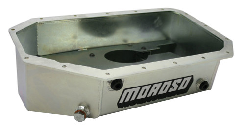 Engine Oil Pan - Street / Strip - Driver Side Sump - 6.50 qt - 5.500 in Deep - Baffled - Steel - Zinc Oxide - Honda 4-Cylinder - Each