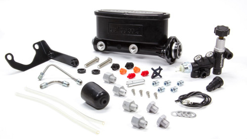 Master Cylinder - Tandem - 1 in Bore - 1.100 in Stroke - Integral Reservoir - Aluminum - Black - Kit