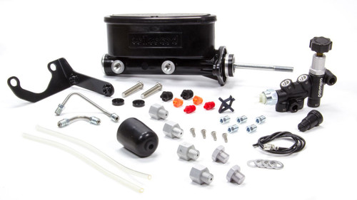 Master Cylinder - Tandem - 7/8 in Bore - 1.100 in Stroke - Integral Reservoir - Aluminum - Black - Kit