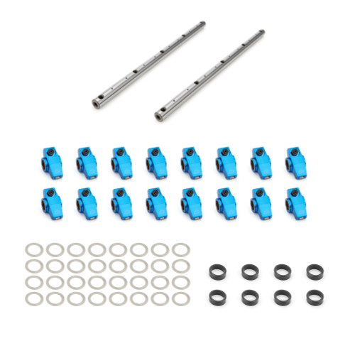 Rocker Arm - Shaft Mount - 1.6 Ratio - Roller Tip - Aluminum - Blue Anodized - Small Block Mopar - Kit