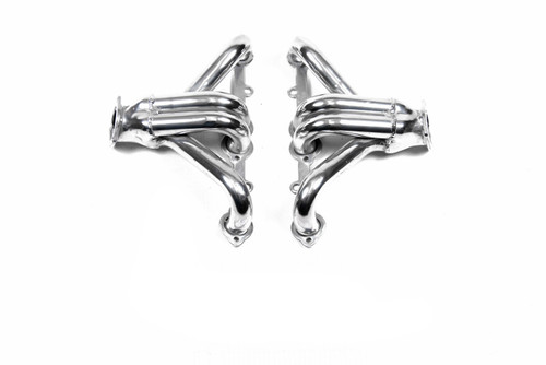 Headers - Block Hugger - 1-5/8 in Primary - 2-1/2 in Collector - Steel - Metallic Ceramic - Small Block Chevy - Universal - Pair