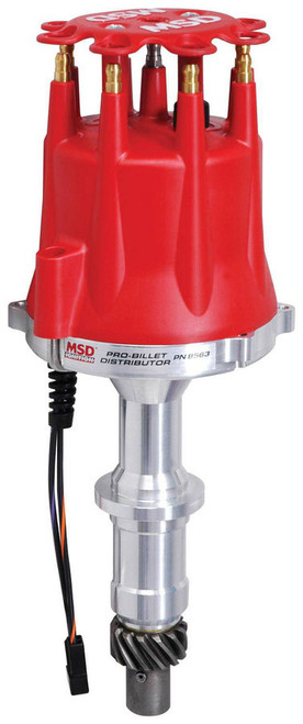 Distributor - Pro-Billet - Magnetic Pickup - Mechanical Advance - HEI Style Terminal - Red - Pontiac V8 - Each