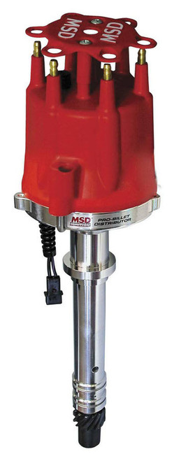 Distributor - Pro-Billet - Magnetic Pickup - Mechanical Advance - HEI Style Terminal - Red - GM V6 - Each